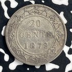 1872-h Newfoundland 20 Cents Lot t7161 Silver 