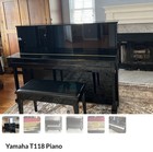 Yamaha T118 Upright Piano In Polished Ebony With Matching Seat - Rarely Played