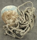 Vintage Teardrop Cork Gill Net Fishing Float Buoy Original Nautical Rope Decor