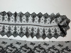 Antique Lace - 2 Black Chantilly Lace Ruffles And A Tie