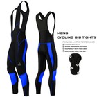 Mens Cycling Bib Tights Long Compression Pants Padded Mtb Road Bike Lycra New