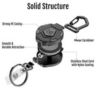 31 5    Steel Retractable Cord Keychain Anti Theft Id Badge Holder Reel Carabiner