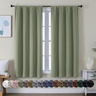 Ava Sage Green Blackout Curtains For Bedroom 63 Inch Length 2 Panels Set  Solid