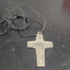 Vtg Vedele Lal Italy St  Francis Pectoral Cross Crucifix Pendant Necklace 2  Mcm