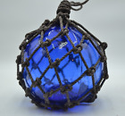 Vintage Glass Fishing Float In Cobalt Blue