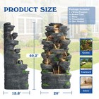 10-tier Cascading Rock Water Fountain Outdoor Garden Waterfall With Lights