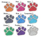 Deep Engraving  Glitter Paw Pet Id Tag  Custom Engraved  Dog Tags Personalized