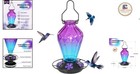 Glass Hummingbird Feeder For Outdoors Hanging Bird Nectar Feeder With Perch
