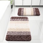  Bathroom Rugs Sets 2 Piece  Shaggy Soft And Absorbent Microfiber Bath Rugs  