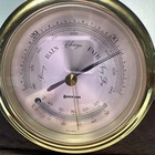 Vintage Germany Benchmark Brass Ship Nautical Barometer W  Wood Base