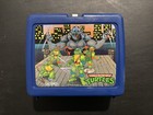 Vintage 1990 Tmnt Plastic Teenage Mutant Ninja Turtles Blue Lunch Box   Thermos