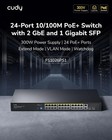 24 Port Gigabit Ethernet Unmanaged Poe  Switch  300w  2 Gigabit Sfp  Rackmount
