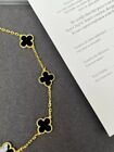 Van Cleef   Arpels Necklace Vintage Alhambra Onyx 10 Motifs 18k Yellow Gold