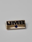Umb Employee Service Pin Tie Tack W  Chain   Bar 10k Gold Sapphire Oc Tanner