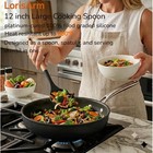 Large Cooking Spoons  12 5  Heat Resistant Silicone Serving Spoon  Nonstick