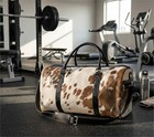 Cowhide Duffel Bag Large Cow Leather Travel Weekender Gym Overnight Duffle Bag