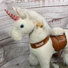 Ponycycle White Ride On Unicorn Toy Riding Pony For Kids 4-7