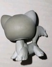 Littlest Pet Shop Grey And White Accented Long Hair Angora Cat  345 Blue Eyes 