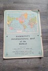 1957 Hammond s International Map Of The World Wall Size Map 50  X 33  In Book