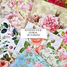 Mystery Pack Decoupage Napkins  Lot Of 20 Assorted Variety Flower Floral Napkin