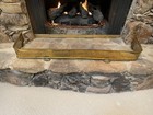 Antique English Victorian Reticulated Brass Fireplace Fender Guard Surround