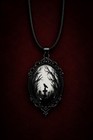 Protective Amulet Gothic Raven Graveyard Pendant Necklace
