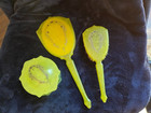 Vintage Vanity Set Green Bakelite Or Celluloid   