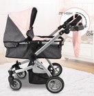 Dolls To Play Baby Doll Stroller 25  Convertible Pram Buggy W  Canopy   Basket