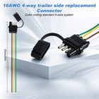 4 Pin Trailer Light Connector 63cm Flat Trailer Plug With Dust Cover Towing