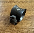 Antique Victorian Silver Plate Napkin Ring Figural Easter Bird  Baby Chick 
