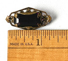 Antique Art Nouveau Deco Gold Filled C Clasp Pin Brooch Purple Amethyst Glass