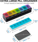 Xl Large Am pm Weekly Pill Organizer spring Open Design black    Arthritis Frien