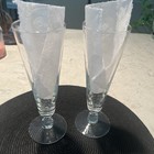 Schlitz Pilsner Beer Glass 9  Set Of 2 Beer That Made Milwaukee Famous  Vintage 