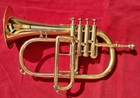Flugel Horn 4 Valve Horn British Style  Band Musical Instrument Brass Polish Bb
