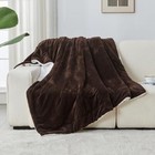  Waffle Sherpa Fleece Throw Blanket  Super Soft Fuzzy Warm  50x60 In Brown