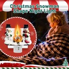    plug-in Snowman Night Light Led 3d Resin Flameless Campfire Christmas Holiday
