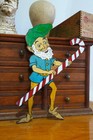 Vintage Christmas Elf Wood Sign Decoration Candy Cane Knee Hugger Pixie Gnome