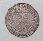 1504-1505 England King Henry Vii Silver Ar Groat 4d Holed   Plugged Coin