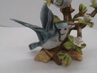 Two Blue Jays On A Branch With White Flowers Porcelain Figurine Arnart Byron
