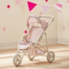 Baby Pushchair Pram 16-18  Fashion Doll Foldable And Adjustable 3 Wheels Pink