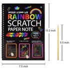 Rainbow Magic Scratch Art Paper Note Book With Stencils And Wood Sticks - 2 Pack