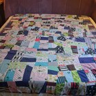 Antique Patchwork Handstiched Crazy Quilt 1920s 30s  2 Sided 88 X 89
