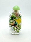 Vintage Chinese Reverse Painted Birds Landscape Small Glass Snuff Perfume Bottle
