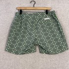 Fair Harbor Mens Swim Trunks Size 32 Green Geometric Surf Beach Art Deco