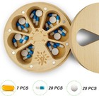 Wood Weekly Pill Organizer Case Box Container Holder For Medicine Vitamin