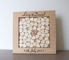 Personalised Rustic Wedding Drop Box wooden Guest Book  Hearts  Wooden  Oak 