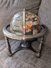 11  Tall Table Gemstone World Globe W  4 Leg Silver Color Stand   Compass 12  W
