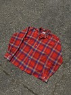 Vintage 1960s Westley Plaid Flannel Quad Color Graphic Button Up Long Sleeve