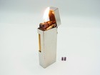Working Dunhill Rollagas Lighter D Mark Brushed Silver With 2p Flint  b63