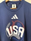 Adidas Usa National Team Football Soccer T-shirt Jz8930 Navy Blue Men   s L Nwt